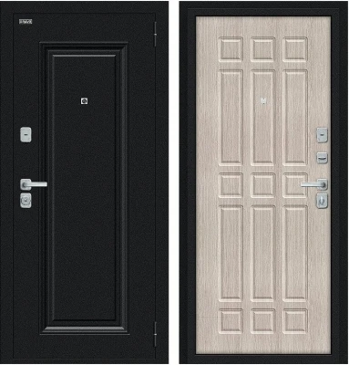 Дверь Браво Мило МФ/BChrome Букле черное/Cappuccino Melinga